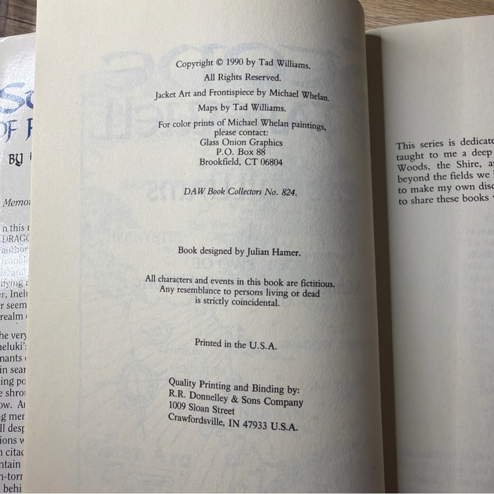 Stone of Farewell by Tad Williams 1990 Hardcover Dust Jacket DAW Books‎ - Picture 7 of 8
